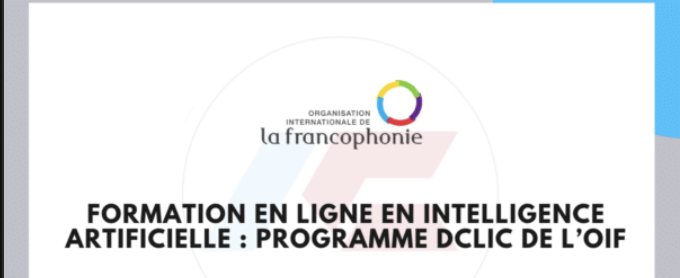 Formation en ligne en intelligence artificielle: programme DCLIC de I'OIF 2026