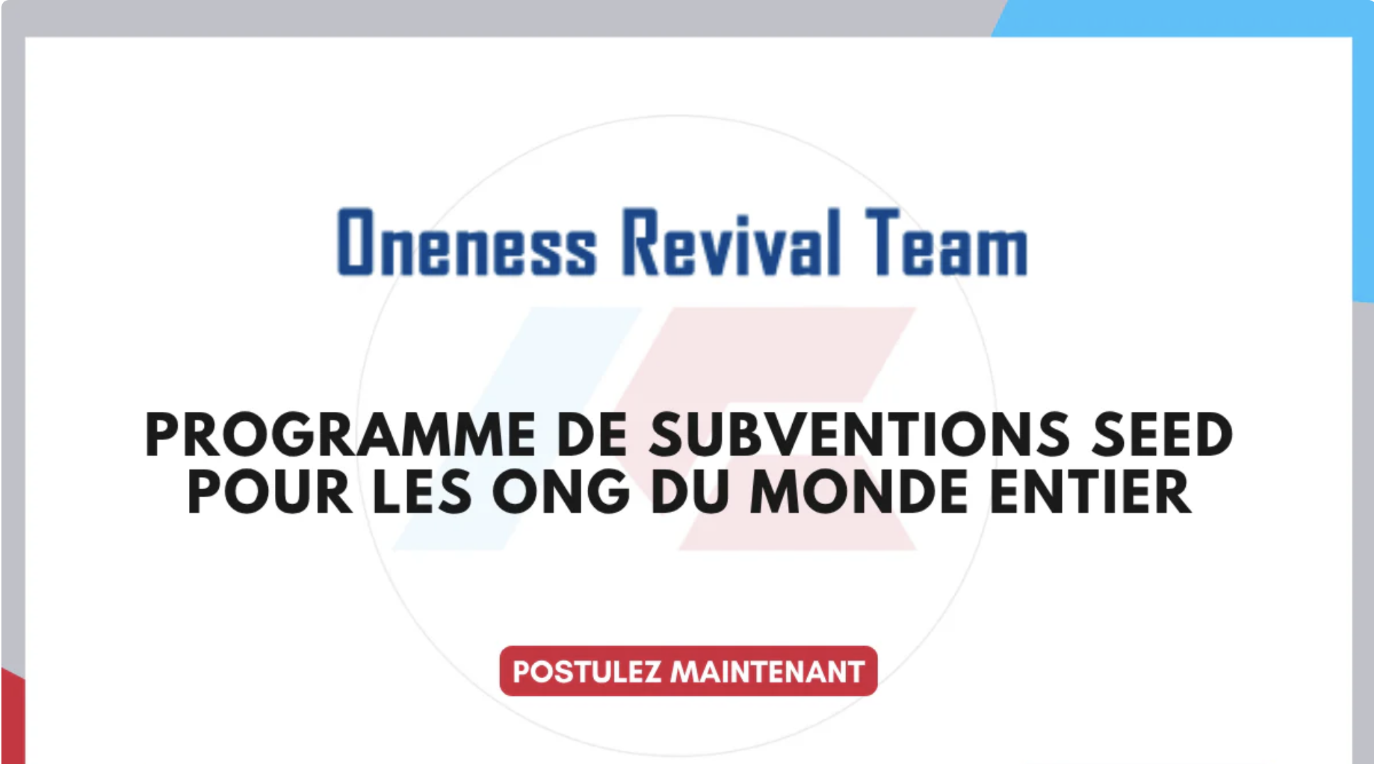 Programme de subventions SEED 2026 pour les ONG du monde entier (50 000 USD)
